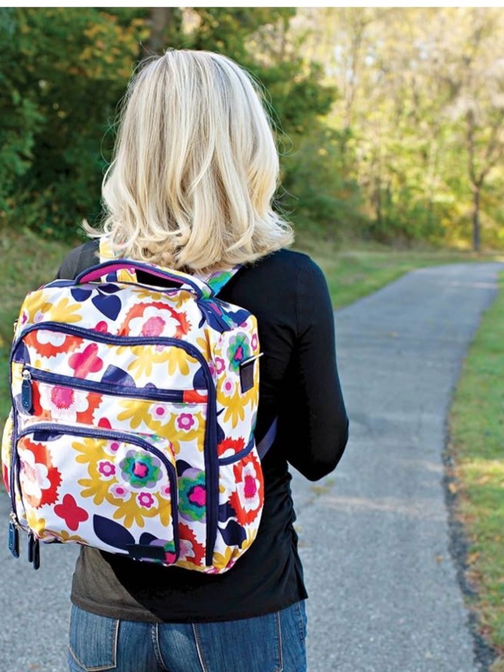 Floral Multicolor Crossbody diaper Bag/backpack/travel bag - Picture 4 of 15